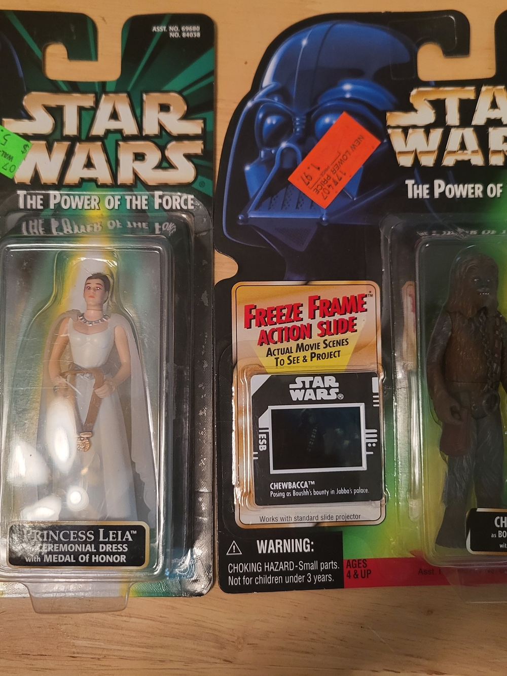 STAR WARS Power of the Force Freeze Frame Chewbacca-Princess Leia Lot